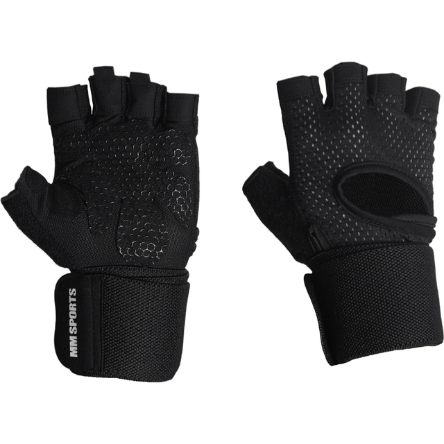 MM Sports Gymhandskar med wrist wrap - Svart - Large
