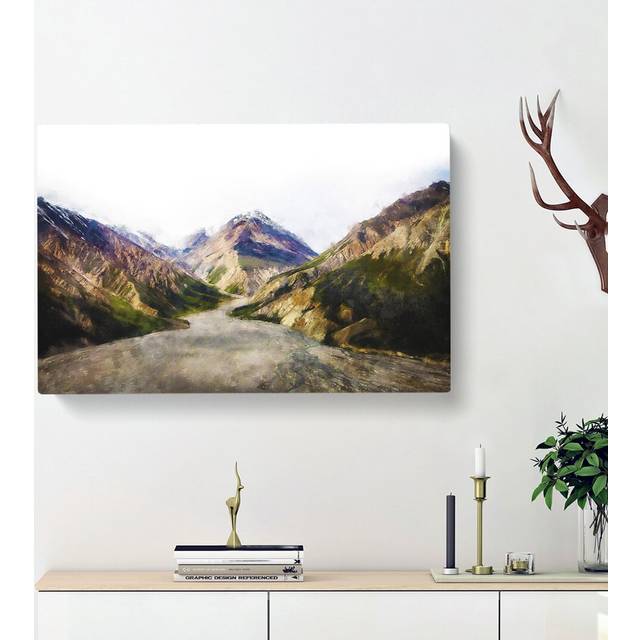 Path Through the Mountains - Wrapped Canvas Photograph Print (40cm H x 60cm W x 3cm D)