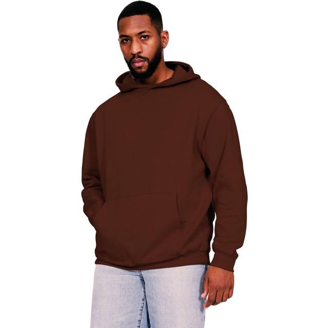 (S, Chocolate) Casual Classics Mens Core Ringspun Cotton Oversized Hoodie