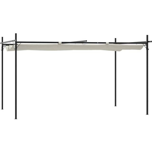 Audrius Metal BBQ Gazebo - Cream (292cm H x 395cm W x 230cm D)
