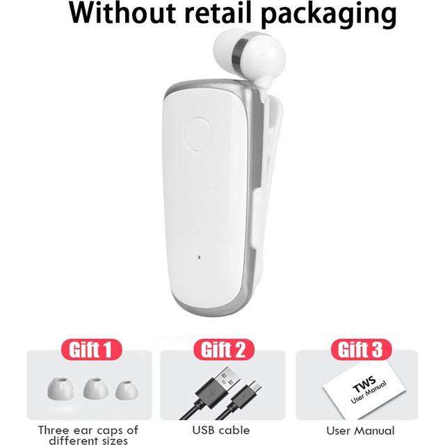 (a-Silver1) Earphone Bluetooth-compatible ears in Lotus with Wire Wireless Clip on Headset Earphones Handsfree Earbuds Headphones in lotus