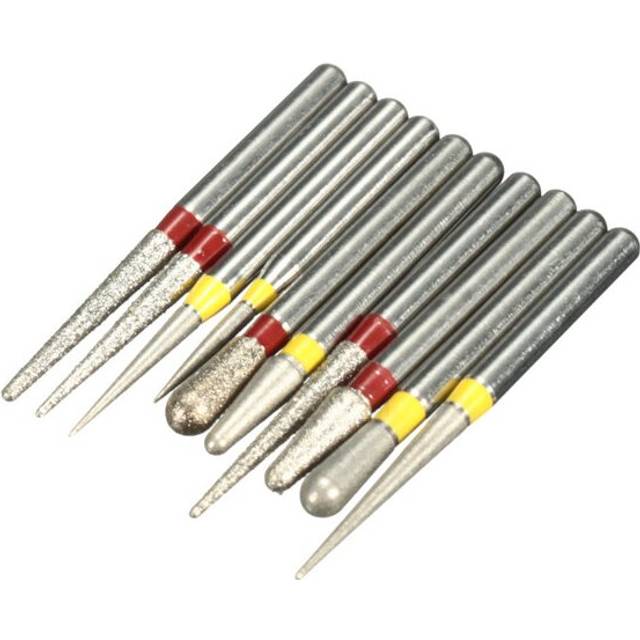 10pcs Diamond Burs Polishing Grinding Heads for High speed Handpieces