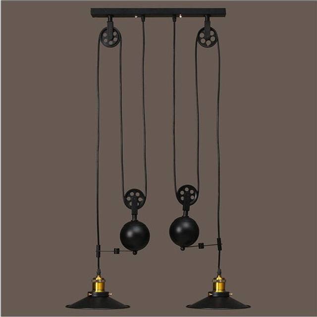 (Black, 3 Lights Round) Modern Flower Petal Ceiling Light LED Pendant Light Dining Room Chandelier