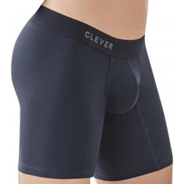 Clever Caribbean Cotton Long Boxer Briefs - Black
