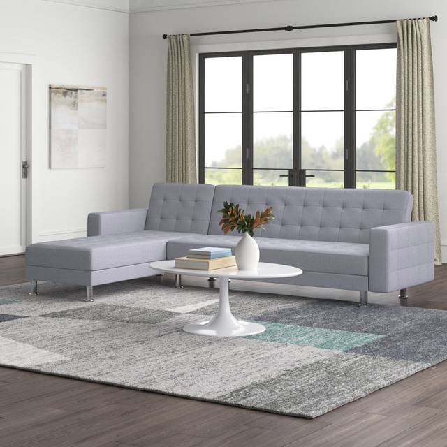 Wycombe Sleeper Corner Sofa - Light Grey (80cm H X 280cm W X 180cm D)