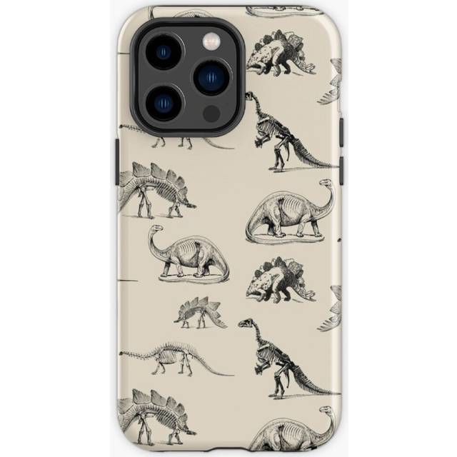 Phone Case Vintage Museum Dinosaur Skeleton Art Black Cream Dinos for iPhone Samsung 14 13 12 11 Plus Pro Max Galaxy S23 S22 Ultra Note 20 10