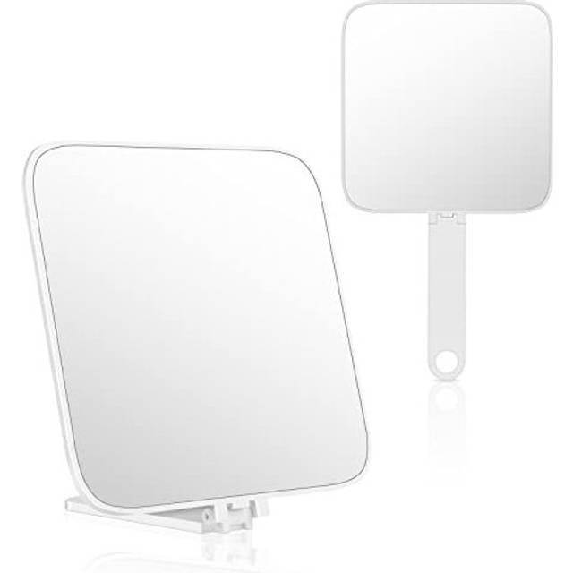 Portable Travel Makeup Mirror, Compact Mirror and Hand Mirror Dual Purpose, with Comfy Handle, for Barber Shops, Dental Offices and Make Up