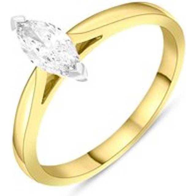18ct Yellow Gold 0.42ct Diamond Marquise Cut Solitaire Ring - M