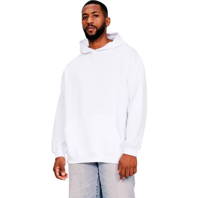 (M, White) Casual Classics Mens Core Ringspun Cotton Oversized Hoodie
