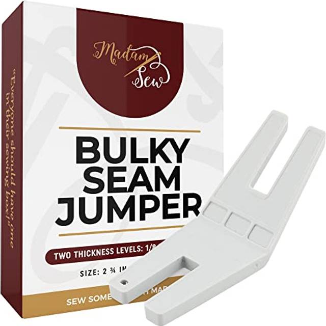 Madam Sew Bulky Seam Jumper - Hump Jumping Button Sewing Tool and Flush Plate Presser Foot for Chunky Denim and Hemlines - Compatible with Husqvarna V