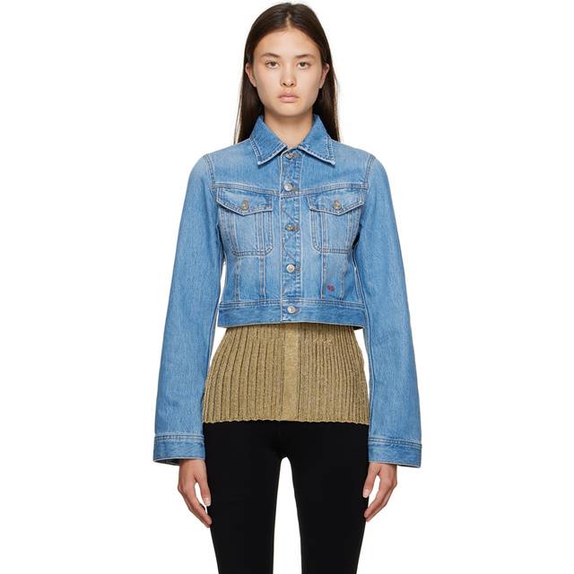 Victoria Beckham Blue Shrunken Denim Jacket - 7818 California Wash - XS