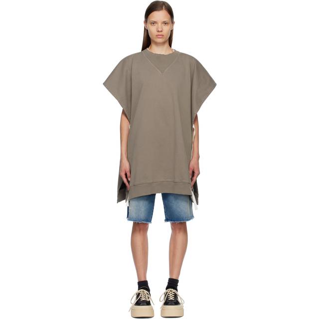 MM6 Maison Margiela Taupe Draped Sweatshirt - 816 Grey - S