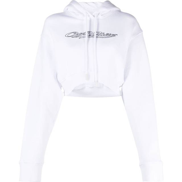 OFF WHITE Cropped Logo Hoodie