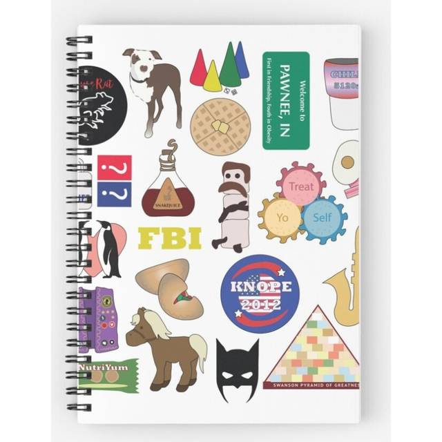 Spiral Notebook Parks and Rec Flatlay A5 120 Pages