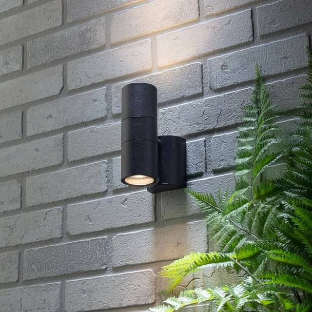Mullinax 2 - Bulb Outdoor Armed Sconce - Black (21.5cm H X 6.8cm W X 10.7cm D)