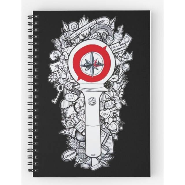 Spiral Notebook Stray kids lightstick doodle  A5 120 Pages