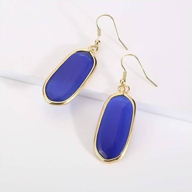 Natural Crystal Healing Stone Drop Dangle Earrings for Women Girls