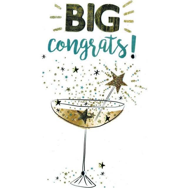 General Congratulations Greeting Card Hand-Finished Champagne Range Cards