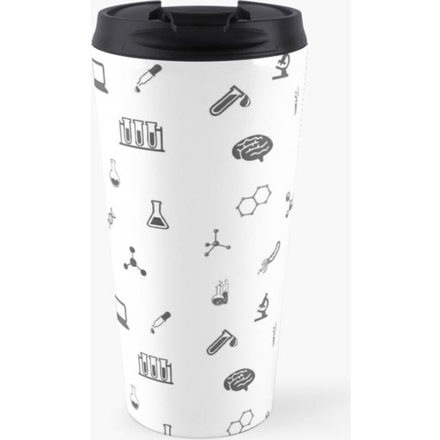 Insulated Travel Coffee Mug Biochem Icons Stainless Steel Cup Tumbler 17oz