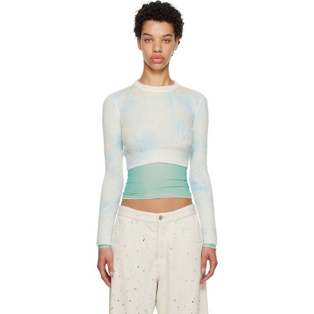 Mm6 Maison Margiela Woman Sweater Sky blue Size M Acrylic, Polyamide, Mohair wool, Wool - Blue