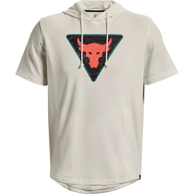 Under Armour Project Rock Terry Short Sleeve Hoodie 'Cream White' - beige - XL