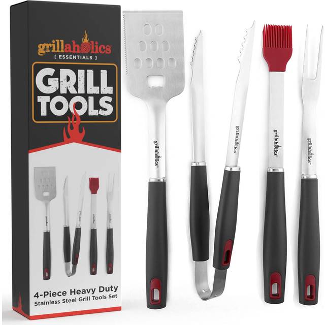 BBQ Tools Set - 4-Piece BBQ Grill Tools Kit - Heavy Duty Stainless-Steel Barbecue Grilling Utensils