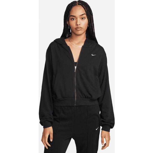 Nike Sportswear Chill Terry Women's Loose Full-Zip French Terry Hoodie - Black - Cotton/Polyester - L (UK 16–18)