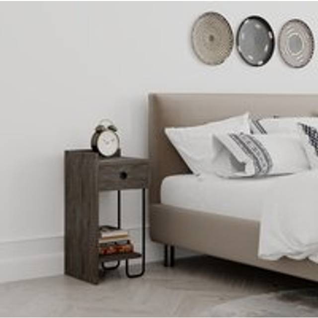 Sirius Modern Bedside Table Left Module - Dark Coffee - Brown