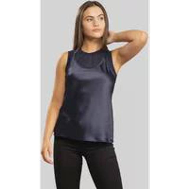 Women's Armani Exchange Womens Layered Satin Blouse - Navy