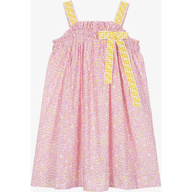 Fendi Teen Girls Pink & Yellow Cotton Dress - 10 year