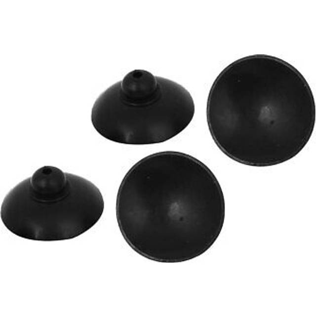 Aquarium plastic soft suction cup clip sucker black 28mm dia 4 pcs