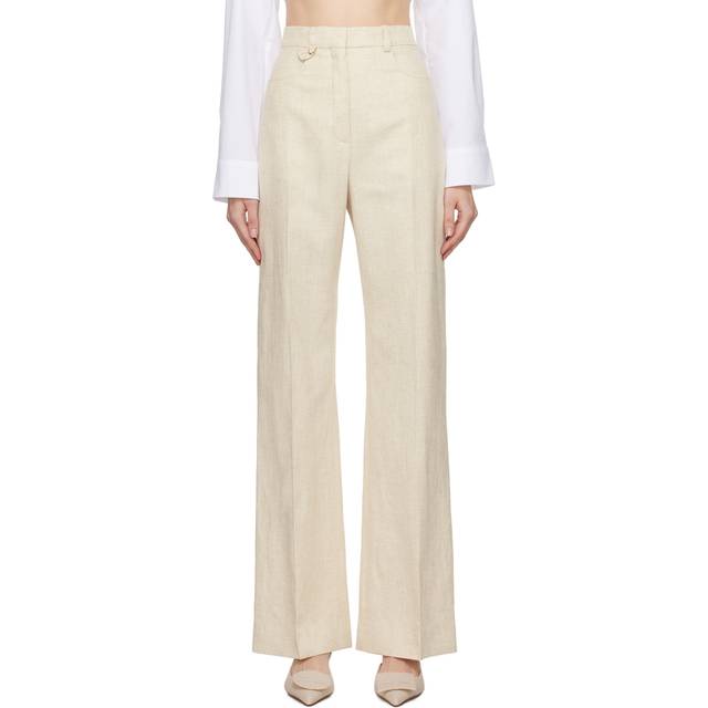 JACQUEMUS Beige Les Classiques 'Le Pantalon Sauge' Trousers - 130 Light Beige - FR 42