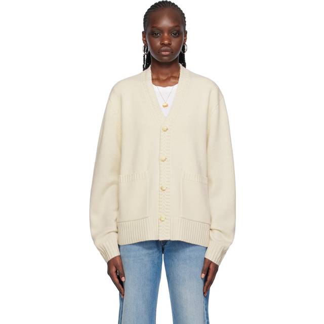 Guest in Residence Off-White Rib Cardigan - Cream - M