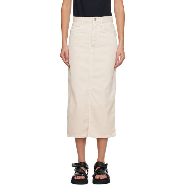 Isabel Marant Off-White Tilauria Denim Midi Skirt - 23EC ECRU - FR 44