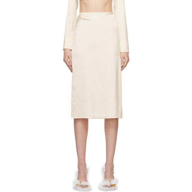 JACQUEMUS Off-White Le Papier 'La Jupe Notte' Midi Skirt - 110 Off-White - FR 44