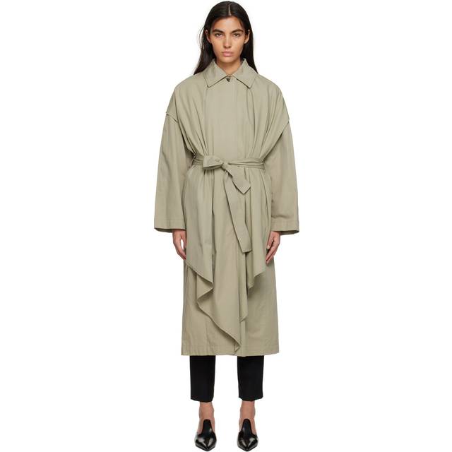 TOTEME Beige Layered Trench Coat - 633 Wet Sand - DK 40