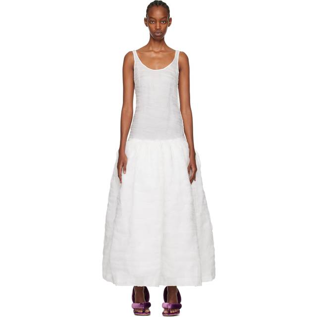 YUME YUME White Puffy Maxi Dress - White Sheer - XS