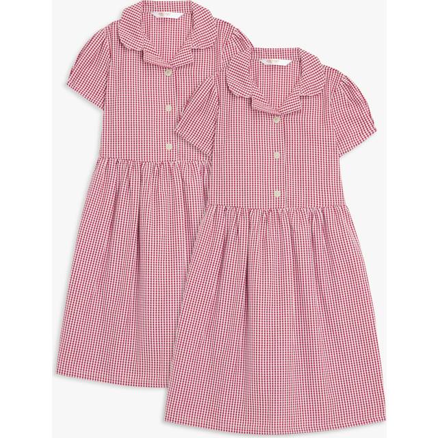 John Lewis ANYDAY Kids' Gingham School Summer Dress, Pack of 2
