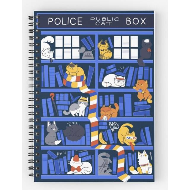 Spiral Notebook Library Box Who A5 120 Pages