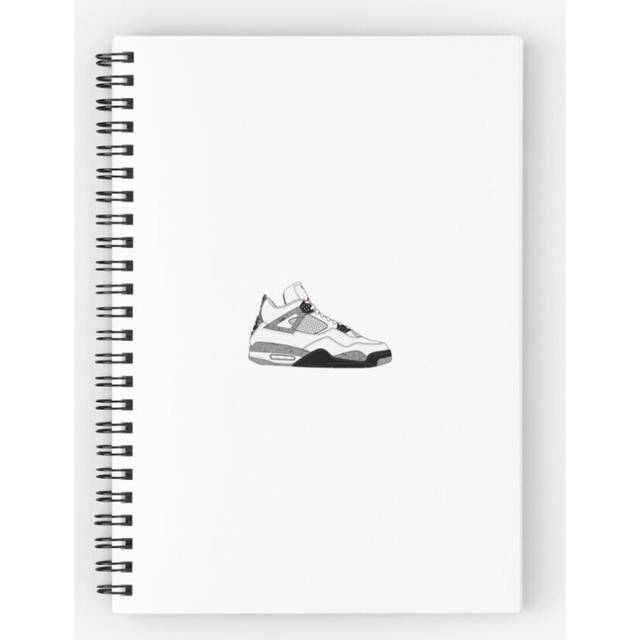 "Spiral Notebook Air Jordan IV (4) ""White Cement"" A5 120 Pages"