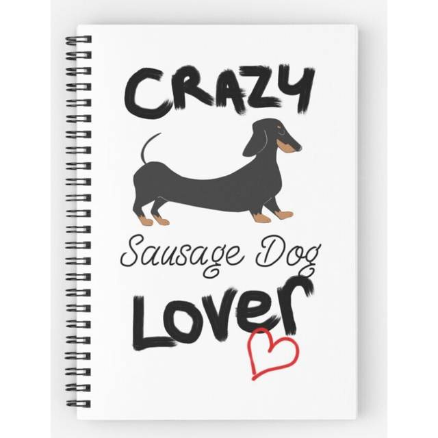 Spiral Notebook Crazy Sausage Dog Lover - Dachshund A5 120 Pages
