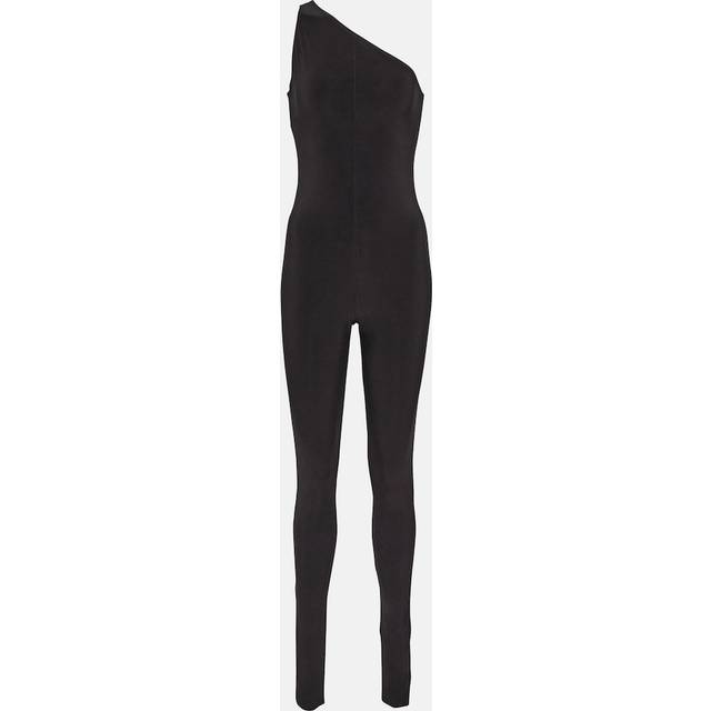 Norma Kamali One-shoulder jersey stirrup catsuit - black (UK 14)