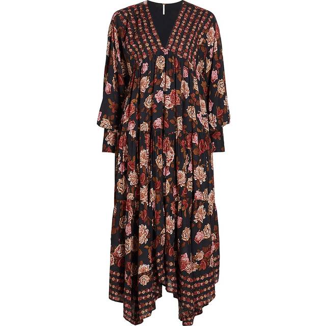 Rows Of Roses Maxi Dress in Black Combo - XS