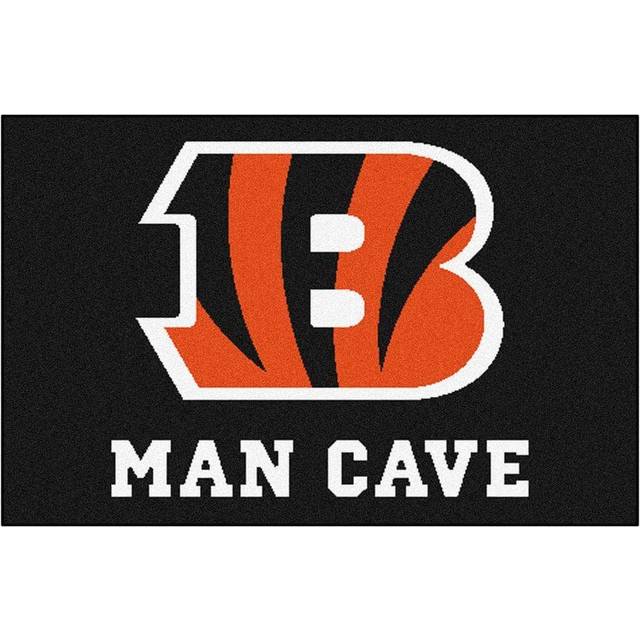 FANMATS 14285 Cincinnati Bengals Man Cave Starter Mat Accent Rug - 19in. x 30in. | Sports Fan Home Decor Rug and Tailgating Mat