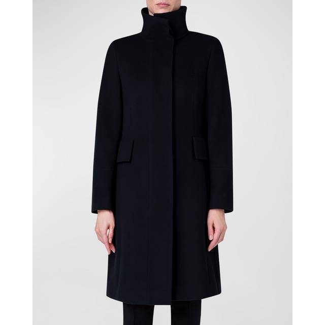 Duffle Knee-Length Wool Coat - BLACK - 8