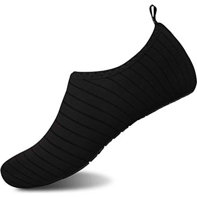 Mens Womens Water Shoes Barefoot Beach Pool Shoes Quick-Dry Aqua Yoga Socks For Surf Swim Water Sport (Black, 42/43Eu)
