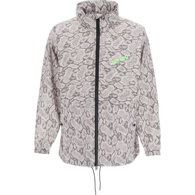 Kenzo, Light Jackets, male, Beige, M, Snakeskin Printed Jacket with Hood