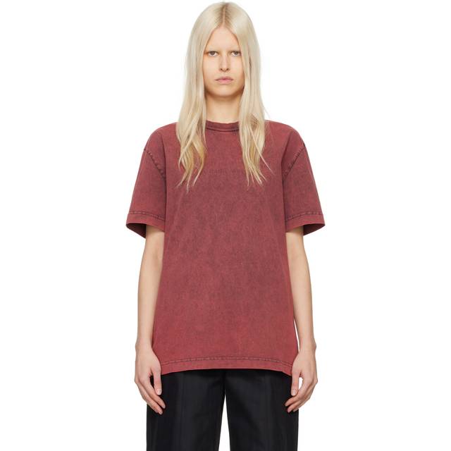 Alexander Wang Red Embossed T-Shirt - 644A Acid Apple - XXS