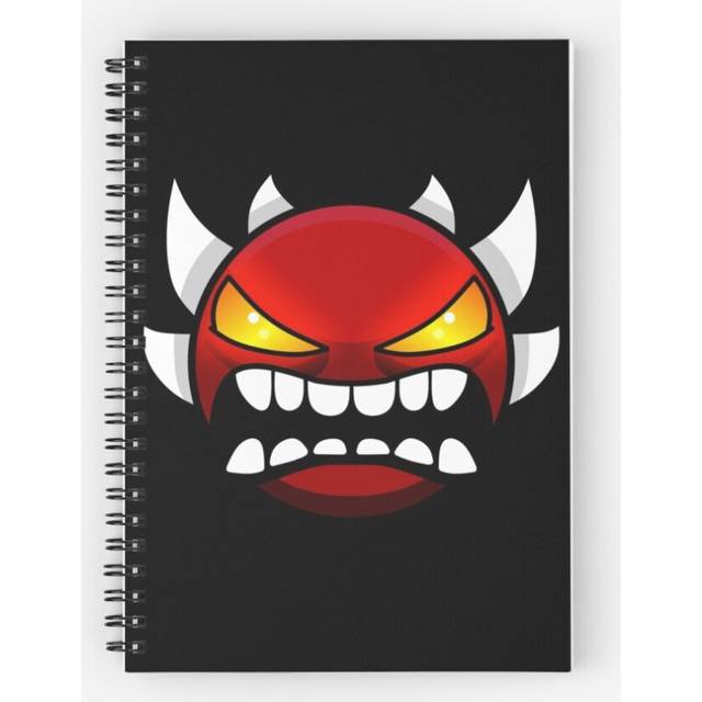 Spiral Notebook Geometry dash Extreme demon A5 120 Pages