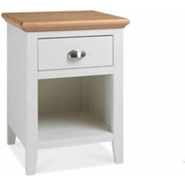 Bentley Designs Norfolk Two Tone 1 Drawer Nightstand, Cream